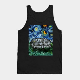 Sleepy Gray Tabby Night Tank Top